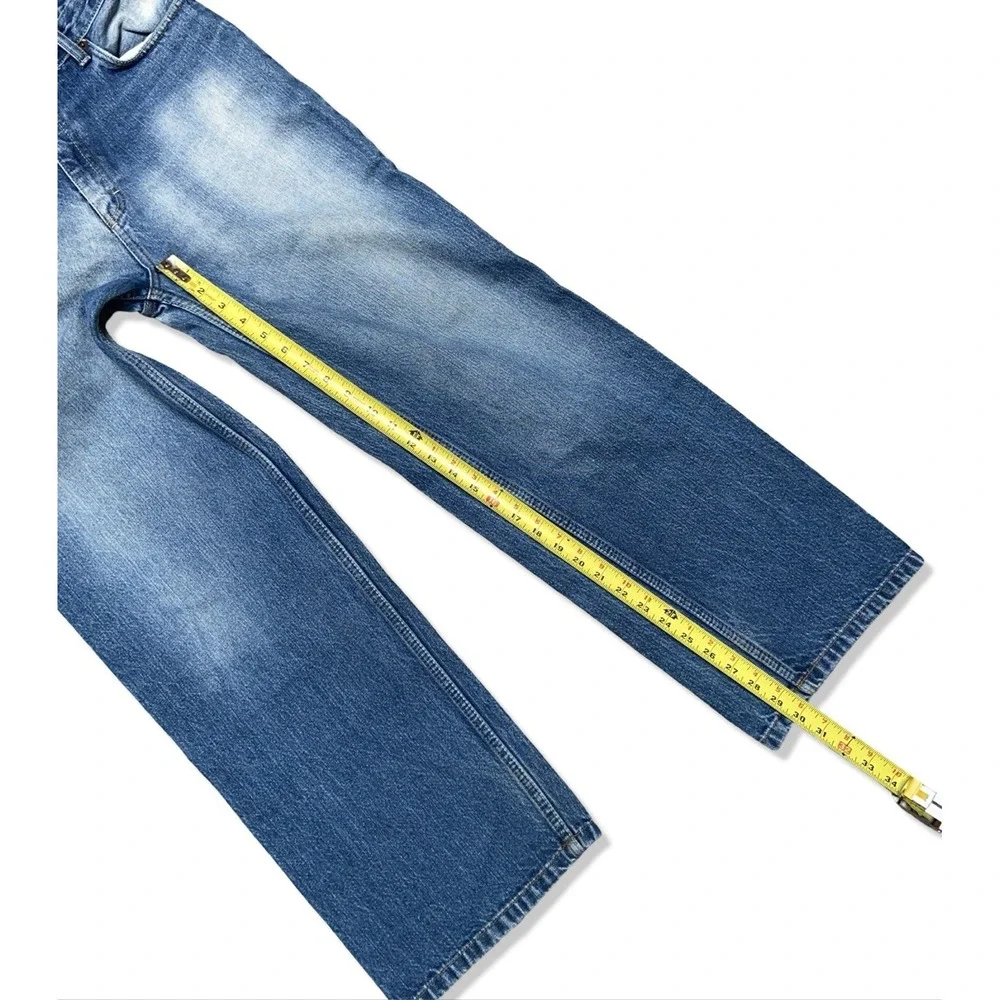 Calvin Klein Jeans Y2K Wide Leg Faded Blue Denim Jeans 30x30 100% Cotton